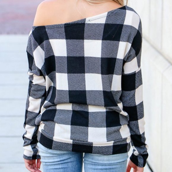 RESTOCKED! Black &White Buffalo Check Plaid Shirt - Picture 3 of 10